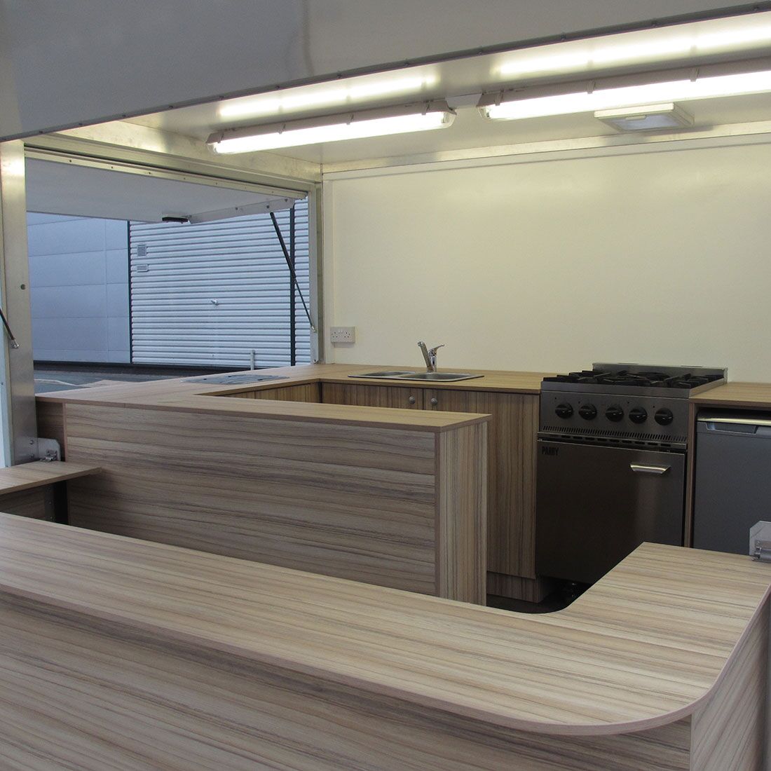 customer view of product sampling trailer