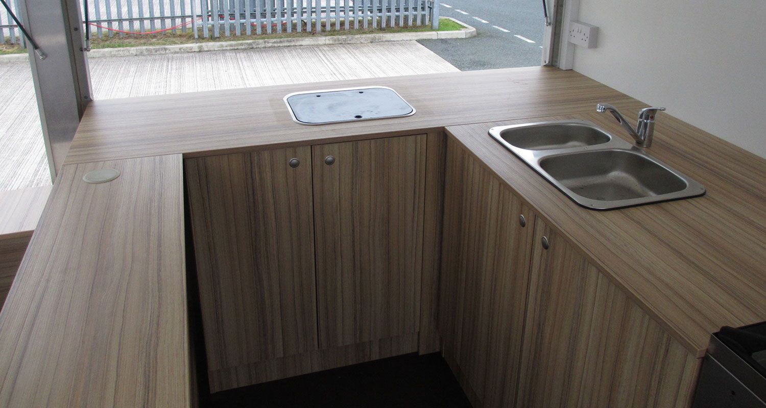 interior 3 metre product sampling trailer